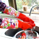冬季洗衣服洗车防水保暖加长加厚加绒里刷碗家务橡胶皮塑胶手套女