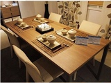 特价宜家简易钢木餐桌椅饭店餐桌椅小户型餐桌椅长方形餐桌椅组合