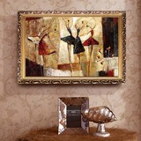 美式油画客厅装饰画餐厅壁画欧式挂画人物抽象画手绘横幅单幅墙画