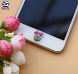 iPhone6S+plus 5s蝴蝶结前置花朵吊坠耳机防尘塞苹果6水钻按键贴