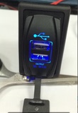 12V-24V汽车改装开关型USB接口转换器 改装双USB充电器插座3.1A