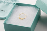 美国正品代购 Tiffany蒂芙尼 18K玫瑰金 三钻石 戒指婚戒对戒 3mm