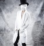 2014春装男士英伦风韩版修身个性长款纯棉针织开衫毛衣潮男薄外套
