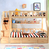 多功能环保儿童高低床双层梯柜床实木子母床上下铺带书桌组合特价