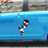 kucar汽车装饰贴纸车身贴可爱卡通酷企鹅X0后视镜贴车尾贴门缝贴