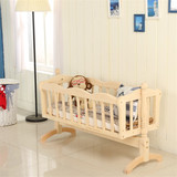 婴儿床欧式婴幼儿摇篮床宝宝推车床BB童床小全实木摇睡篮加大尺寸