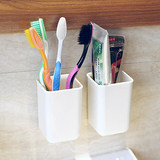 日本KM吸盘牙刷牙膏架吸壁式卫浴洗漱剃刀架牙具小置物架强力吸附