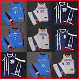 NBA篮球服 雷霆队杜兰特球衣35号 威少0维斯布鲁克刺绣套装可定制