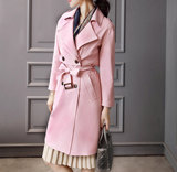 2016秋季新款韩版中长款女风衣大气系带高端手感长袖外套潮流时尚