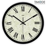 Timode优时挂钟 静音欧式传统客厅钟表 田园创意罗马数字石英钟