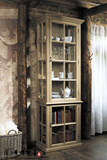 美式乡村实木书柜 欧式橡木酒柜 餐边柜 法式复古做旧书架 展示柜