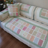 绿格清新田园绗缝纯棉布艺韩式沙发垫坐垫飘窗垫沙发巾皮沙发垫盖