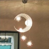 创意个性星星月亮吊灯现代简约温馨卧室书房餐厅阳台灯儿童房灯具