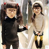 女童毛衣套头 中大童卡通圆领韩版2015童装秋冬季 儿童针织衫