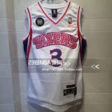10周年费城76人队3号艾弗森 篮球服SW球衣 复古刺绣运动服SW白