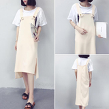 2016夏季女装新款韩版开叉不规则学生女背带裙纯色中长连衣裙子潮