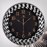 18英寸大号钟表客厅创意简约挂钟表 卧室石英钟黑白圆形唯美时钟