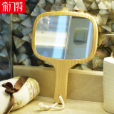 帝门特手拿实木公主手柄镜子便携美容化妆镜可悬挂手持梳妆镜