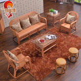 司库诺 印尼三人藤沙发五件套藤椅沙发组合藤条沙发特价客厅家具