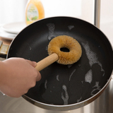 日本进口洗锅刷短柄椰棕刷不粘油锅刷子厨房清洁刷除油刷刷锅器
