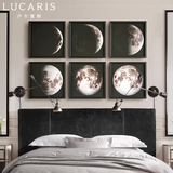 月球 现代简约装饰画卧室床头画美式室内挂画沙发背景墙墙画壁画