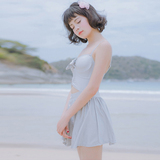 天真的一张脸-韩国韩版专柜代购可爱时尚连体性感修身裙式女泳衣