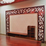 南宁镂空电视背景墙定做玄关屏风隔断纯实木雕刻中式欧式雕花格板