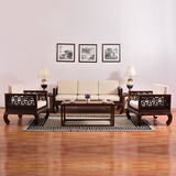 新中式实木沙发组合现代小户型客厅布艺仿古禅意沙发床样板房家具