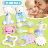 韩国牙胶手摇铃宝宝早教新生儿0-3-6-12个月1岁幼儿婴儿玩具9件套