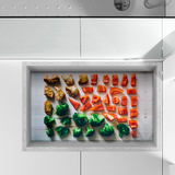 佩格3D防滑地贴客厅地砖贴纸浴室防水地面贴画厨房防滑地贴花菜贴
