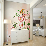 特价大型壁画  玄关背景墙现代温馨浪漫墙纸客厅卧室 木兰花