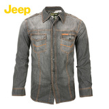 JEEP/吉普专柜同款秋冬新款宽松大码水洗长袖牛仔衬衫JW12WH067