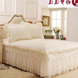 白色蕾丝公主床罩床裙纯棉单件韩版床盖床笠床单1.8m1.5