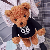 新款2015韩版泰迪小熊双肩包女可爱超萌毛绒玩具女背包带暖手包包