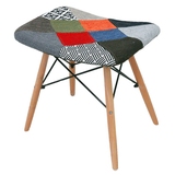 时尚色彩塑料板凳创意棉麻软包餐凳家用休闲矮凳乘凉钢筋凳子新品