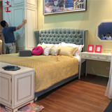 特价布艺床双人床1.8米1.5米婚床美式法式床新古典后现代拉扣床