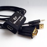 高清VGA转HDMI线转换器电脑接电视投影仪切换器音视频分配接口头