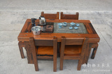 实木茶桌椅组合老船木功夫茶台客厅阳台小户型中式仿古方形茶艺桌