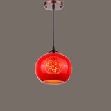 中国红灯笼阳台过道玄关吊灯门厅走道灯中式陶瓷小吊灯笼喜庆灯笼