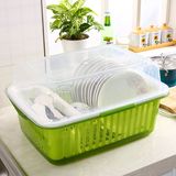 沃之沃 超大号厨房碗碟柜 有盖碗架整理架 碗柜塑料碗碟沥水架