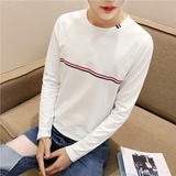 秋新款青少年潮流个性男士长袖T恤小码XS号超修身紧身体恤韩版S潮