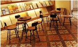 铁艺实木做旧酒吧桌椅阳台组合升降吧台椅美式复古咖啡桌椅餐厅椅