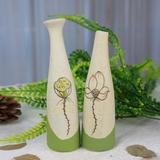 景德镇陶瓷 创意手绘粗陶花器 个性摆件 家居装饰品水培花插花瓶