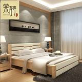 棠诗全实木床1 8米双人床欧式原木色白蜡木1.5米大床卧室家具特价