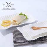 欧式长方形陶瓷牛排盘创意寿司鸡翅蛋糕餐盘水果盘子