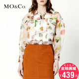 2015春季新款MOCo正品水钻印花薄款透视短款女上衣外套MT151COT01