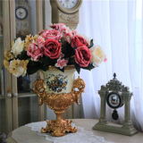3月新品 高档欧式陶瓷工艺雕花花瓶 软装样板间客厅摆饰装饰品