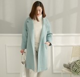 2015秋冬韩版新款宽松复古超长款茧型大衣羊绒羊毛呢加棉外套女
