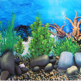 高清水族箱单面背景珊瑚画鱼缸装饰造景贴纸墙高40厘米长10厘米