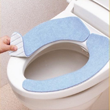 日本进口 厕所浴室粘贴式马桶垫坐垫 防水可反复清洗坐便垫马桶圈